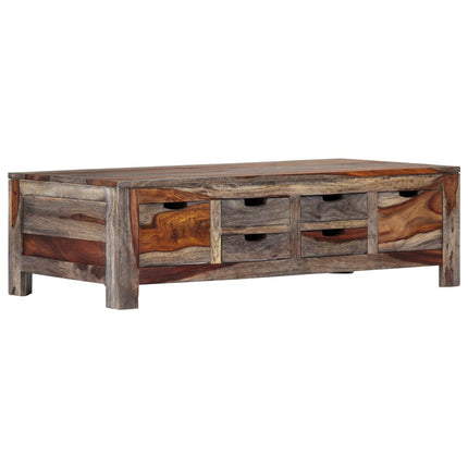 Table Basse Gris 100X50X30 Cm Bois Massif