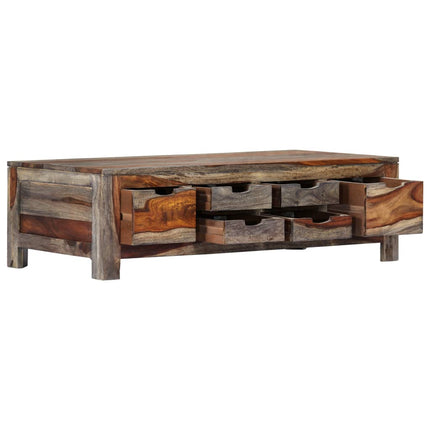 Table Basse Gris 100X50X30 Cm Bois Massif