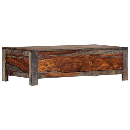 Table Basse Gris 100X50X30 Cm Bois Massif