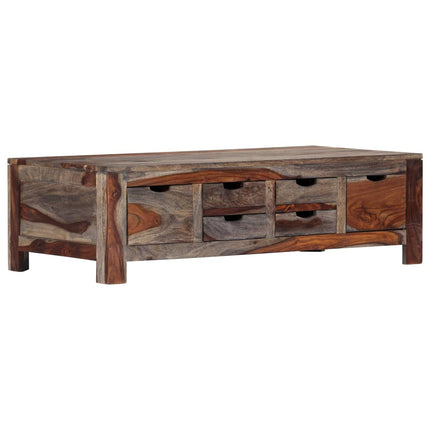 Table Basse Gris 100X50X30 Cm Bois Massif