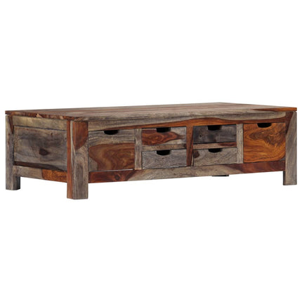 Table Basse Gris 100X50X30 Cm Bois Massif