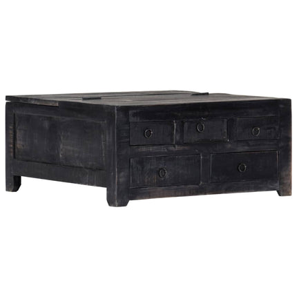 Table Basse Noir Bois De Manguier Massif