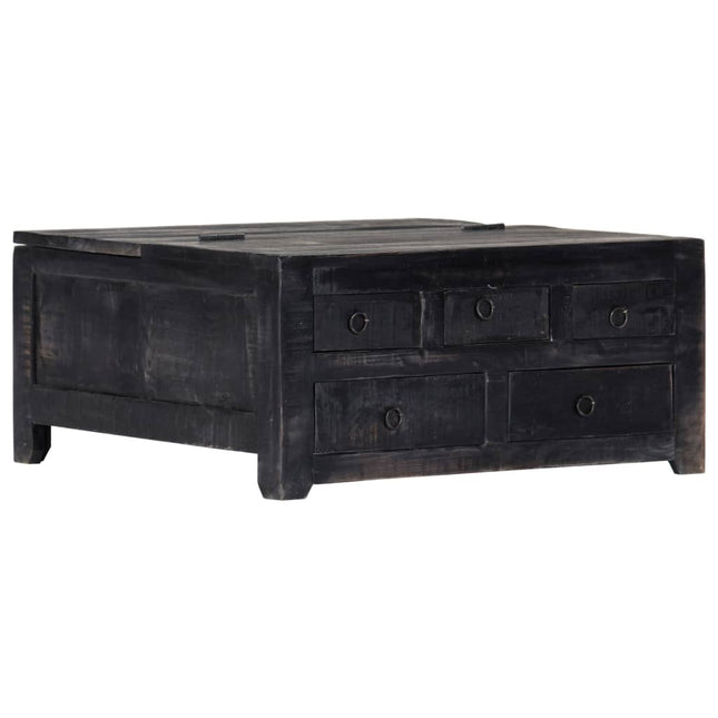 Table Basse Noir Bois De Manguier Massif