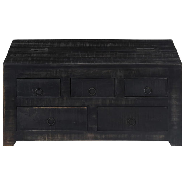 Table Basse Noir Bois De Manguier Massif