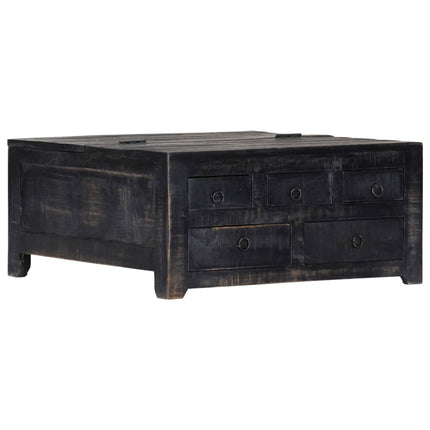 Table Basse Noir Bois De Manguier Massif