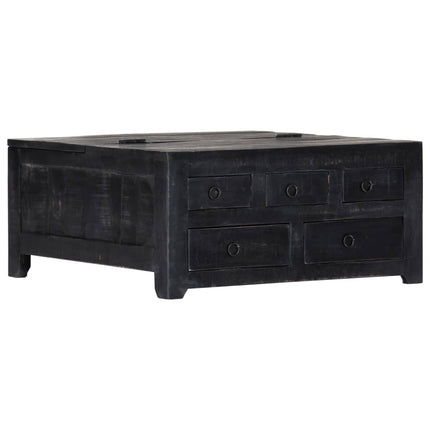 Table Basse Noir Bois De Manguier Massif