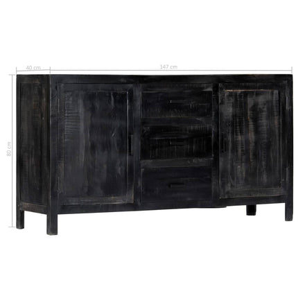 Buffet Noir Bois De Manguier Massif