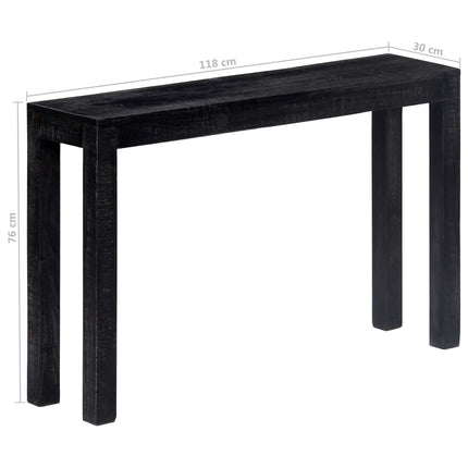 Table Console Noir 118 X 30 X 76 Cm Bois De Manguier Massif