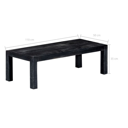 Table Basse Noir 110 X 50 X 35 Cm Bois De Manguier Solide
