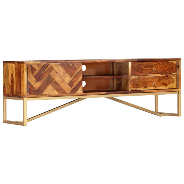 Meuble Tv 140X30X45 Cm Bois De Sesham Massif