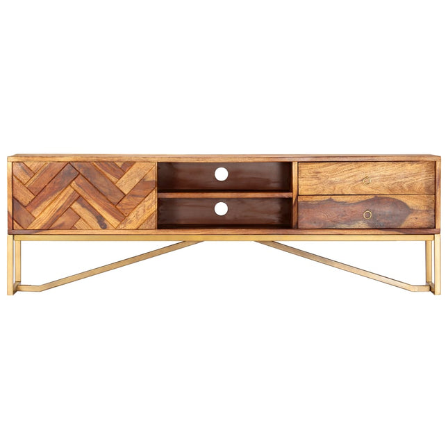 Meuble Tv 140X30X45 Cm Bois De Sesham Massif