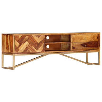 Meuble Tv 140X30X45 Cm Bois De Sesham Massif