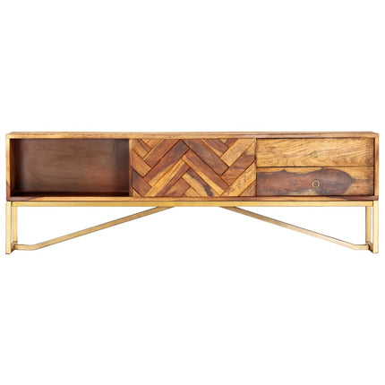 Meuble Tv 140X30X45 Cm Bois De Sesham Massif