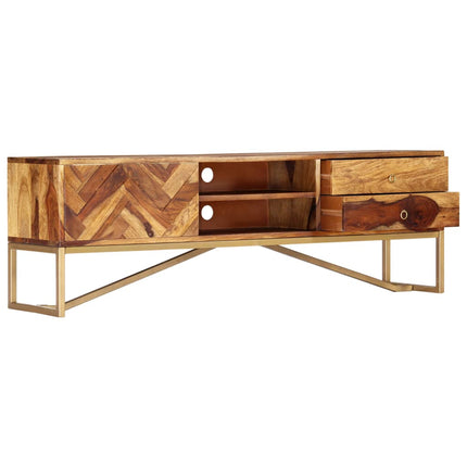 Meuble Tv 140X30X45 Cm Bois De Sesham Massif