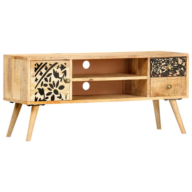 Meuble Tv 100X30X45 Cm Bois Massif De Manguier