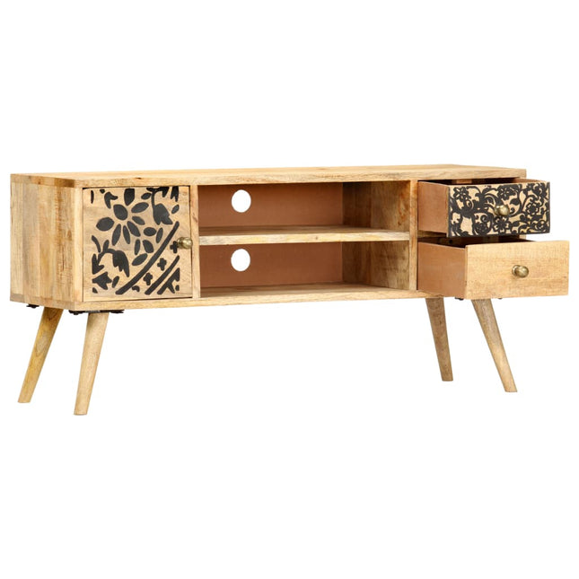 Meuble Tv 100X30X45 Cm Bois Massif De Manguier