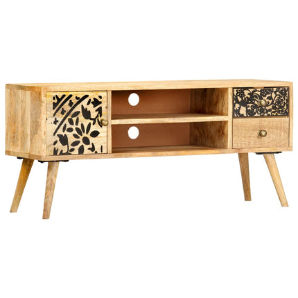 Meuble Tv 100X30X45 Cm Bois Massif De Manguier