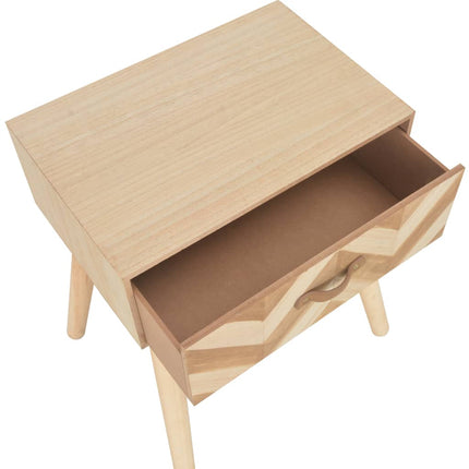 Meuble De Chevet Avec Tiroir 44 X 30 X 58 Cm Bois Massif