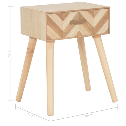 Meuble De Chevet Avec Tiroir 44 X 30 X 58 Cm Bois Massif