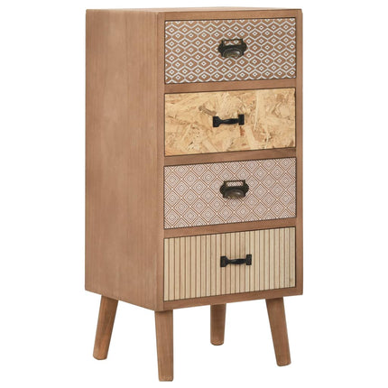 Armoire Latérale Avec 4 Tiroirs Marron 34,5 X 30 X 74,5 Cm Mdf