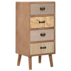 Armoire Latérale Avec 4 Tiroirs Marron 34,5 X 30 X 74,5 Cm Mdf