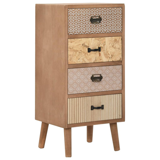 Armoire Latérale Avec 4 Tiroirs Marron 34,5 X 30 X 74,5 Cm Mdf