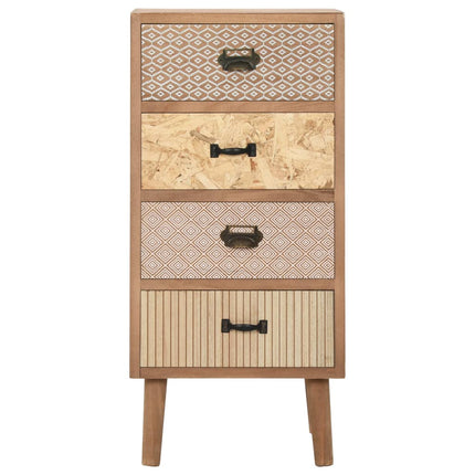Armoire Latérale Avec 4 Tiroirs Marron 34,5 X 30 X 74,5 Cm Mdf