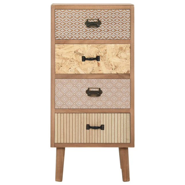 Armoire Latérale Avec 4 Tiroirs Marron 34,5 X 30 X 74,5 Cm Mdf