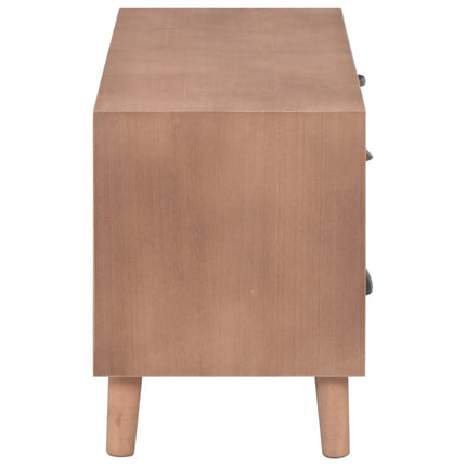 Meuble Tv Avec 5 Tiroirs 90X30X40 Cm Bois De Pin Massif