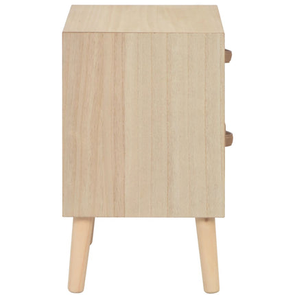 Table De Chevet Avec 2 Tiroirs 40X30X49,5 Cm Bois De Pin Massif