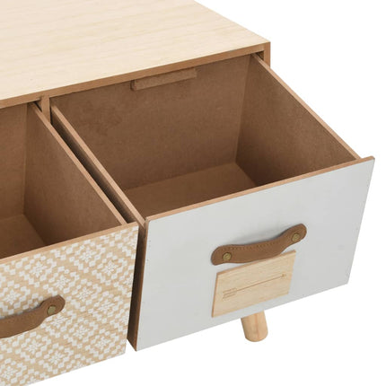 Table Basse Avec 4 Tiroirs 110 X 50 X 40 Cm Bois De Pin Massif