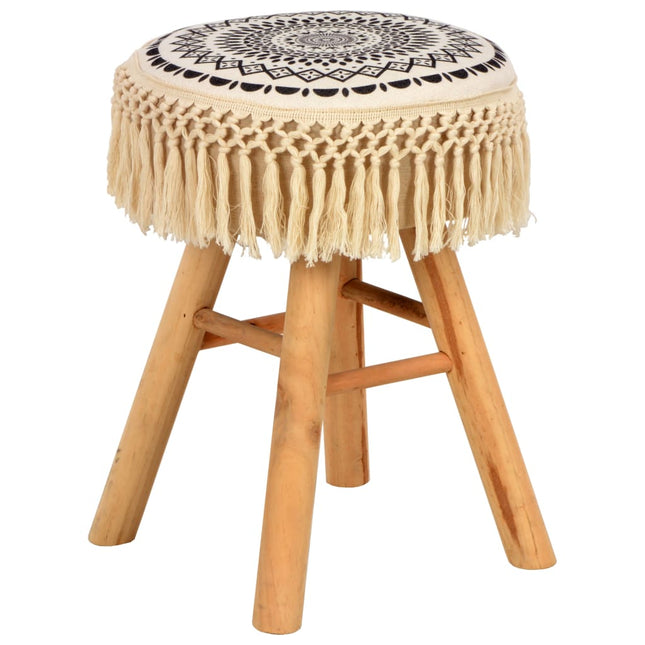 Tabouret Blanc Et Noir Tissu
