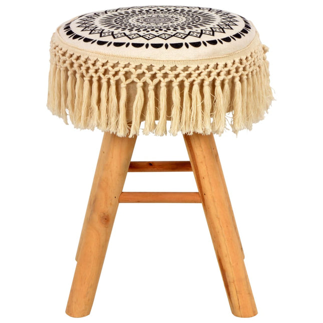 Tabouret Blanc Et Noir Tissu