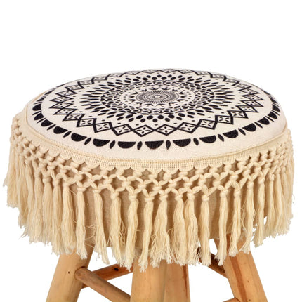 Tabouret Blanc Et Noir Tissu