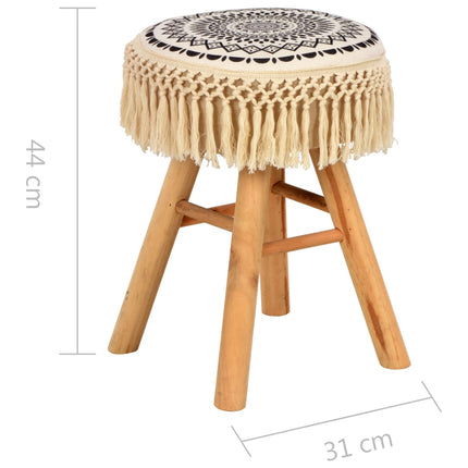 Tabouret Blanc Et Noir Tissu