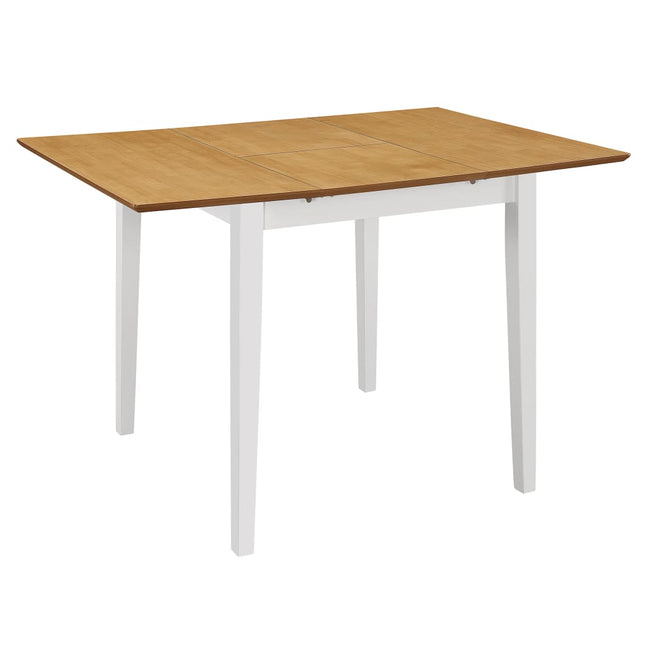 Table À Manger Extensible Blanc (80-120)X80X74 Cm Mdf