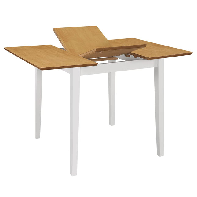 Table À Manger Extensible Blanc (80-120)X80X74 Cm Mdf