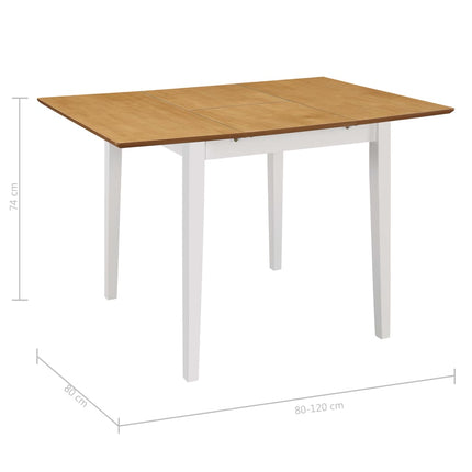 Table À Manger Extensible Blanc (80-120)X80X74 Cm Mdf
