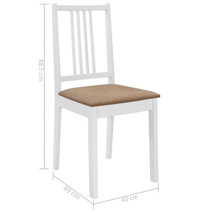 Chaises À Manger Avec Coussins Lot De 2 Blanc Bois Solide
