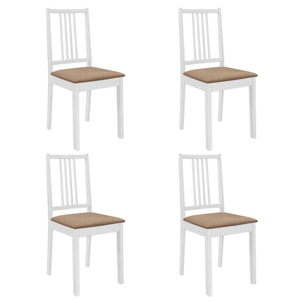 Chaises À Manger Avec Coussins Lot De 4 Blanc Bois Solide