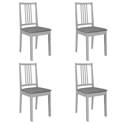 Chaises À Manger Avec Coussins Lot De 4 Blanc Bois Solide