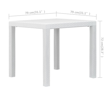 Ensemble De Bistro 3 Pcs Plastique Aspect De Rotin