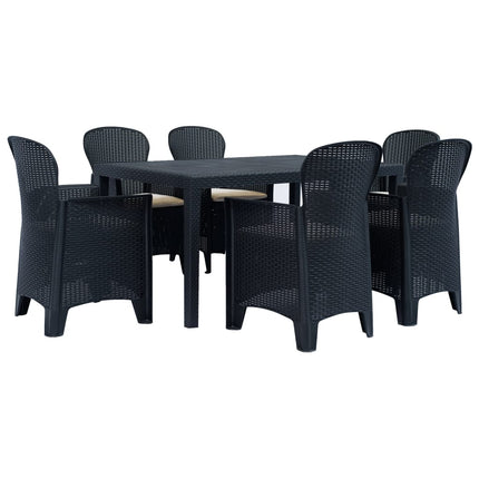 Ensemble De Bistro 3 Pcs Plastique Aspect De Rotin
