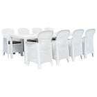 Ensemble À Manger D'extérieur 9Pcs Plastique Blanc Aspect Rotin