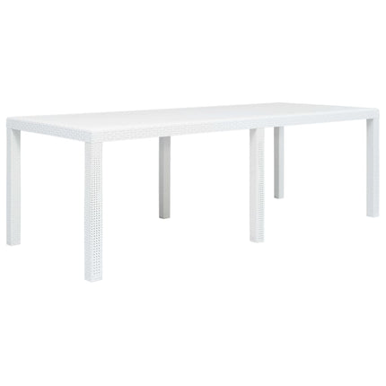 Ensemble À Manger D'extérieur 9Pcs Plastique Blanc Aspect Rotin