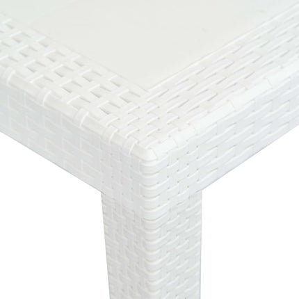Ensemble À Manger D'extérieur 9Pcs Plastique Blanc Aspect Rotin