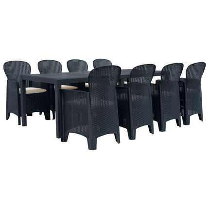 Ensemble De Bistro 3 Pcs Plastique Aspect De Rotin