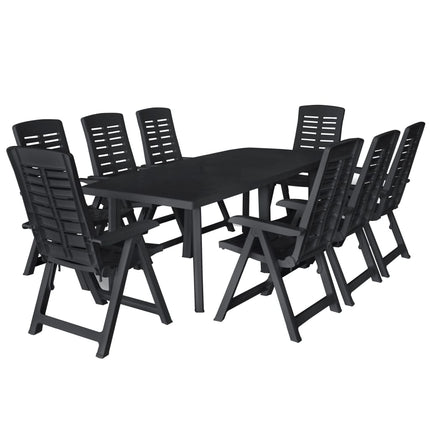 Ensemble À Manger D'extérieur 9 Pcs Plastique Anthracite
