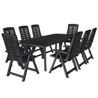 Ensemble À Manger D'extérieur 9 Pcs Plastique Anthracite