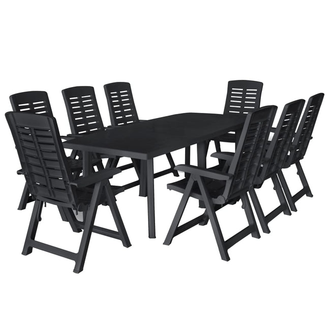 Ensemble À Manger D'extérieur 9 Pcs Plastique Anthracite